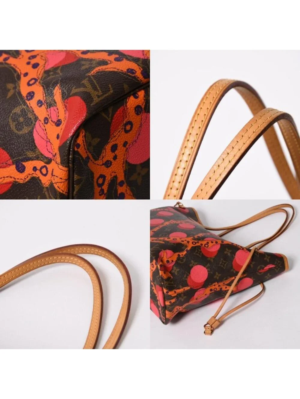 Louis Vuitton Monogram Ramage Neverfull MM Tote Canvas Brown Pink Gold